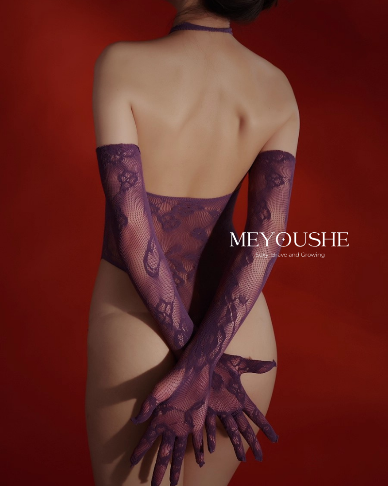 Viola – Violet Lace Halter Bodysuit – Elegant, Sexy & Stretchy