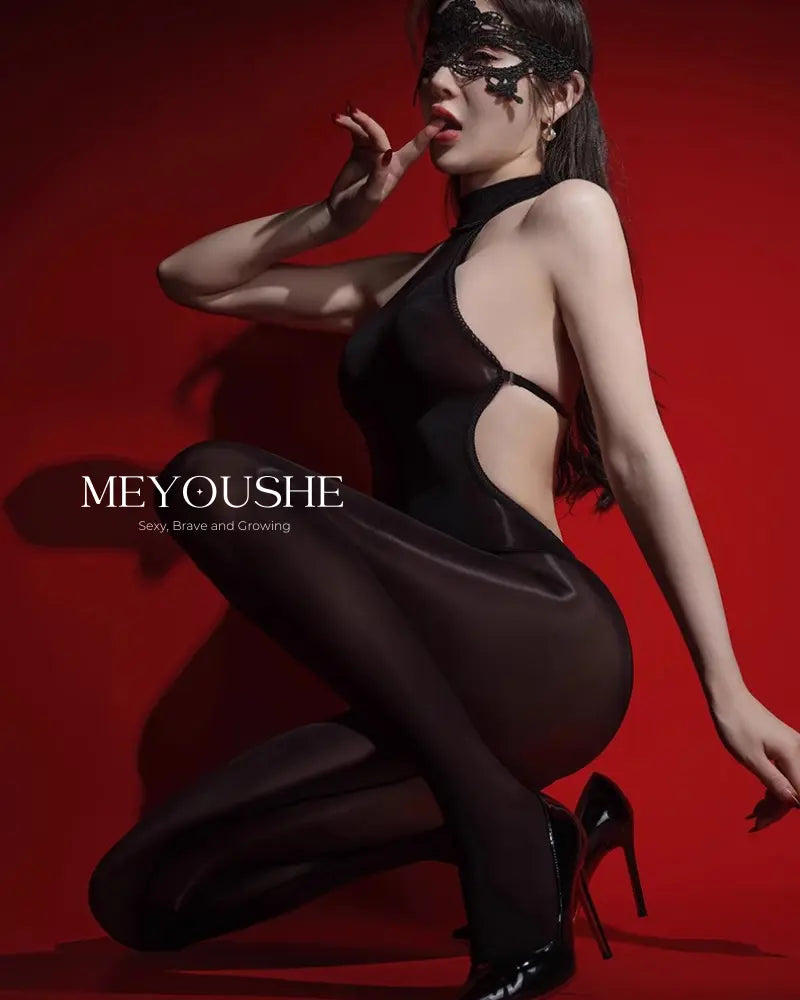 Elegant Meilani backless lace one-piece bodysuit on model, designed for comfort and allure