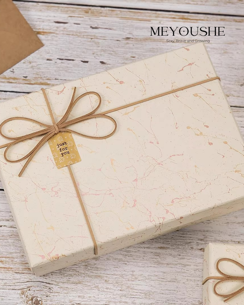 Beige Harmony Gift Box with Lift-Off Lid MEYOUSHE