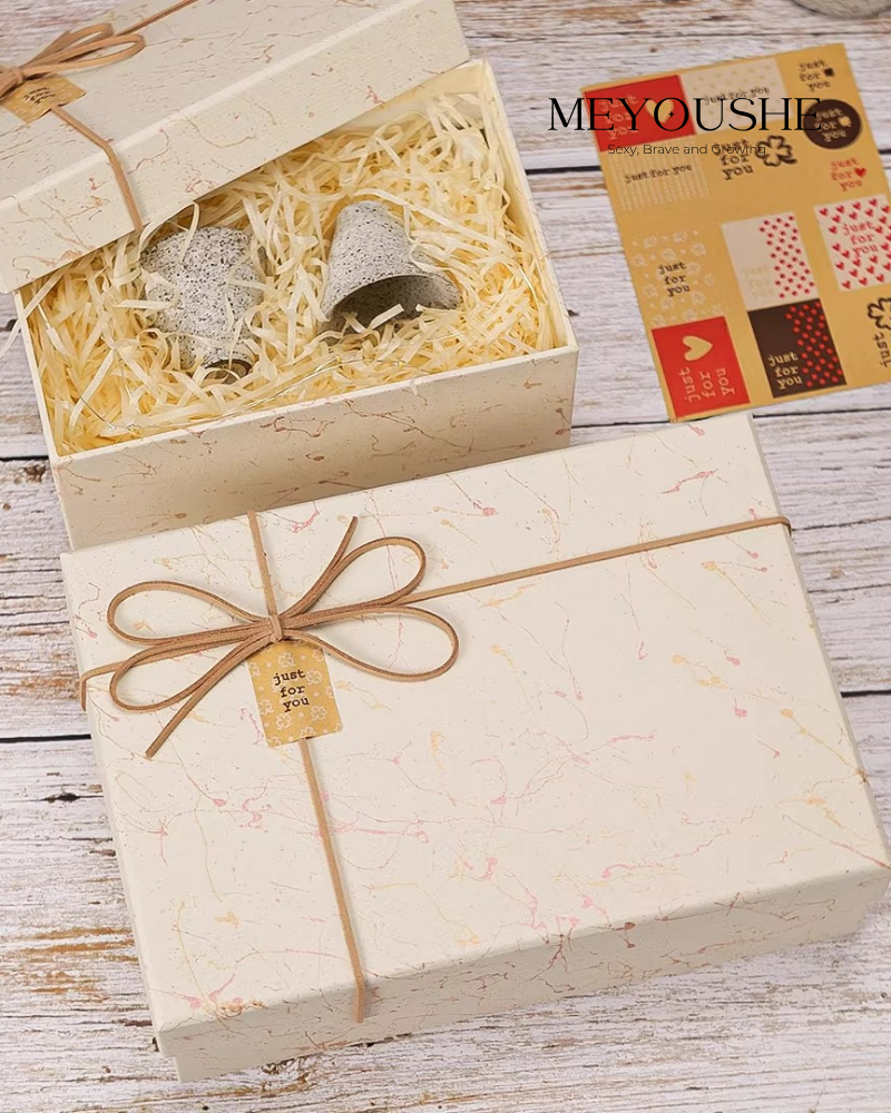 Beige Harmony Gift Box with Lift-Off Lid MEYOUSHE