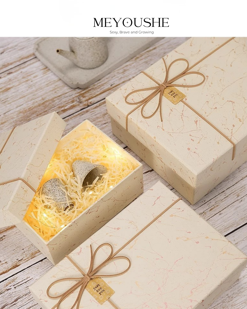 Beige Harmony Gift Box with Lift-Off Lid MEYOUSHE