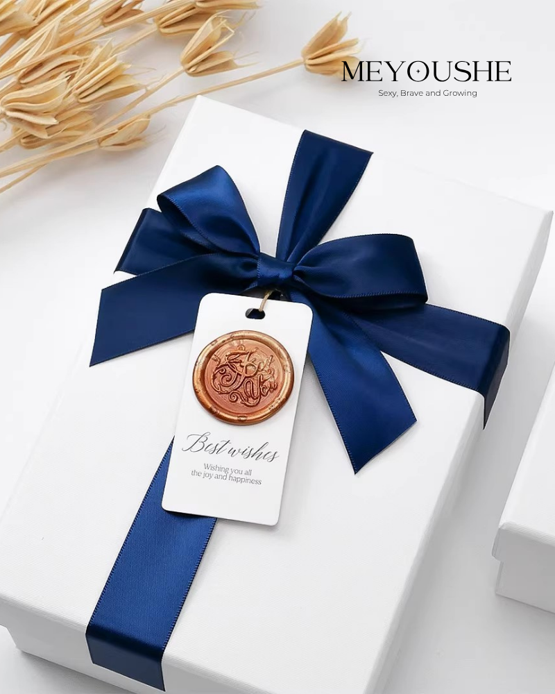 Blue & White Bow Gift Box – Elegant Wedding & Birthday Edition MEYOUSHE