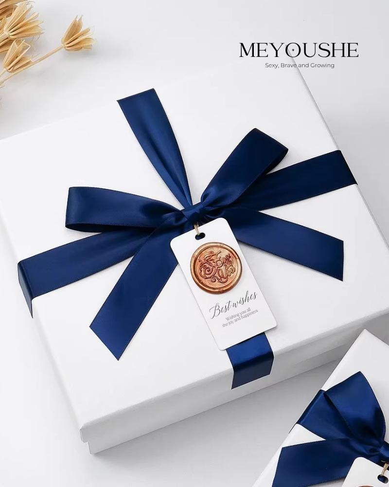 Blue & White Bow Gift Box – Elegant Wedding & Birthday Edition MEYOUSHE