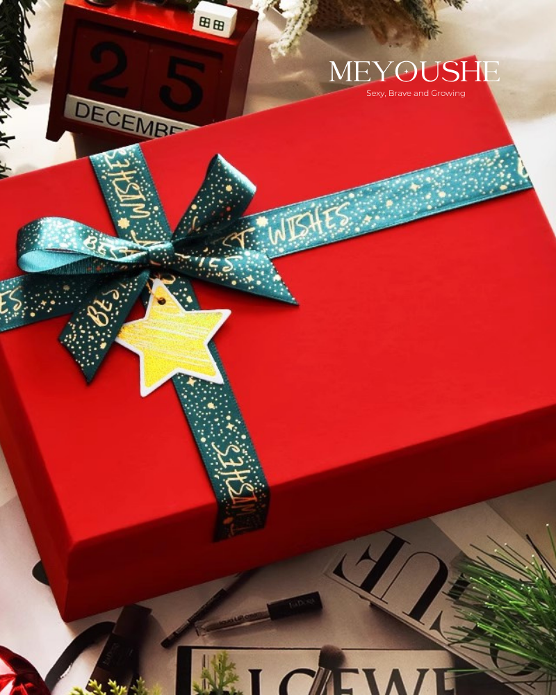 Classic Christmas Gift Box with Bow & Flip-Top Lid MEYOUSHE