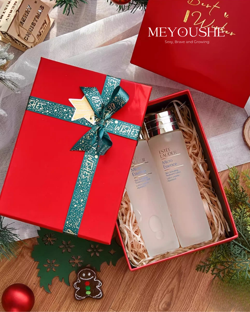 Classic Christmas Gift Box with Bow & Flip-Top Lid MEYOUSHE