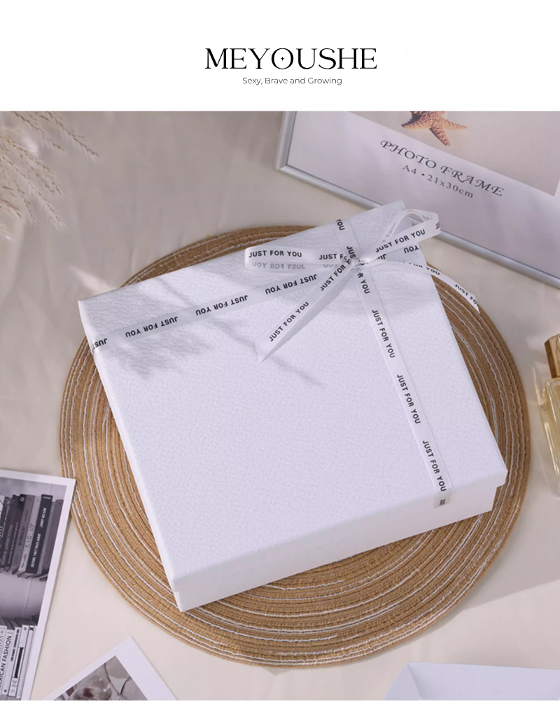 White Classic Wedding Gift Box – Bow & Lift-Off Lid MEYOUSHE