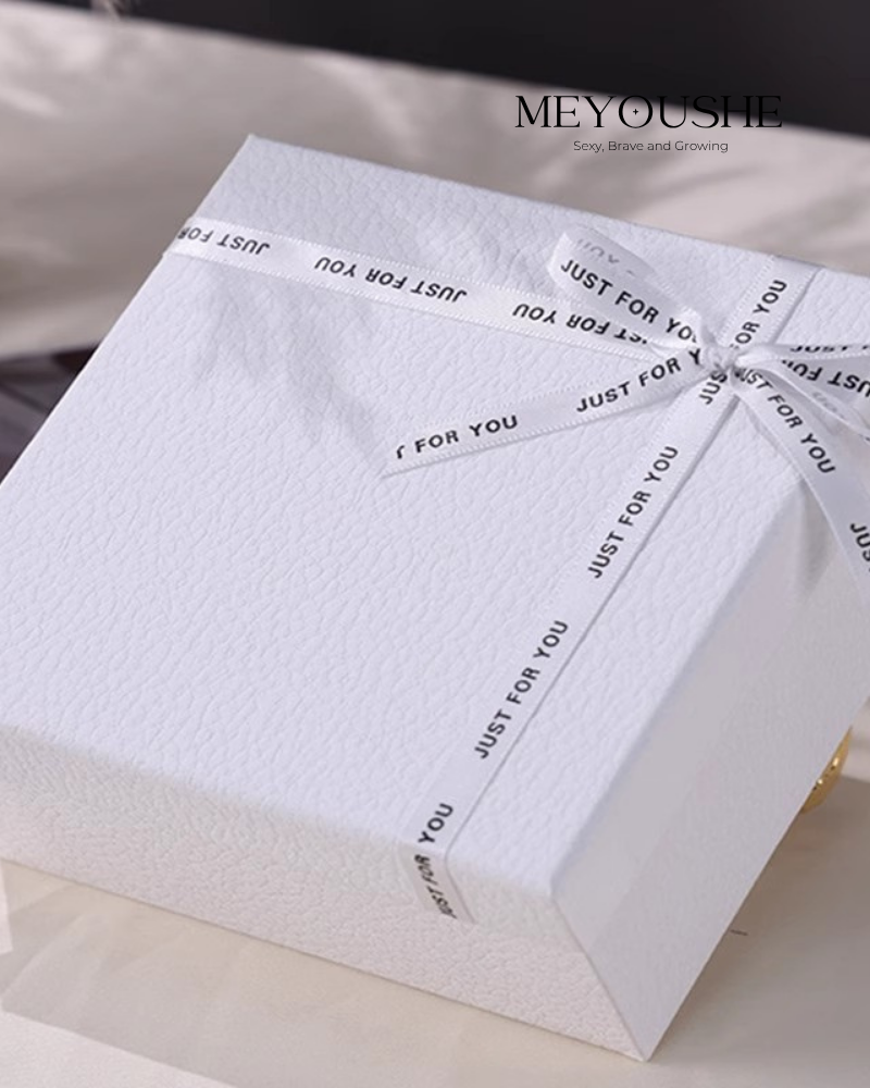 White Classic Wedding Gift Box – Bow & Lift-Off Lid MEYOUSHE