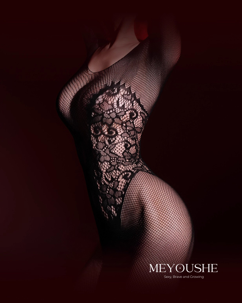 Hailang – Fishnet Open-Crotch Bodysuit | Sexy, Body-Hugging & Strappy