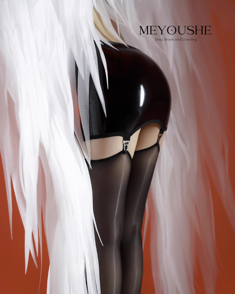 Lunessa – Glossy Patent Leather Garter Dress Stockings – Sexy, Shiny & Stretchy