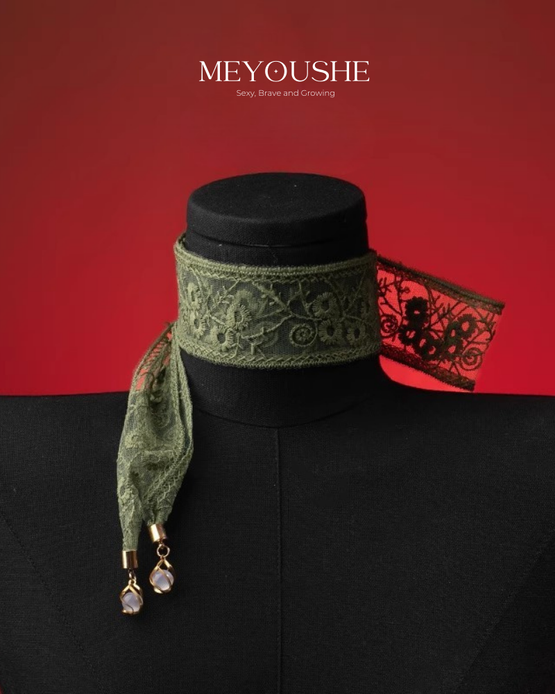 Nerissa – Lace Blindfold & Velvet Handcuff Duo | Tease, Touch & Tempt