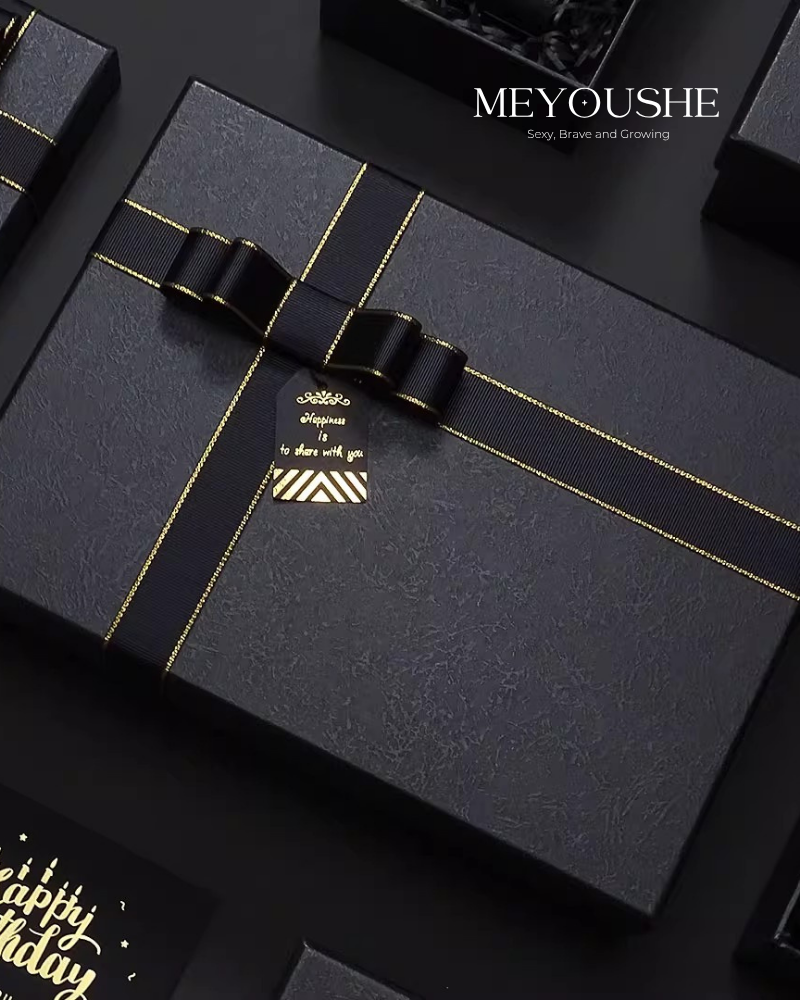 “Onyx Gold” Magnetic Lift-Off Gift Box – Premium Special Gift for Him MEYOUSHE