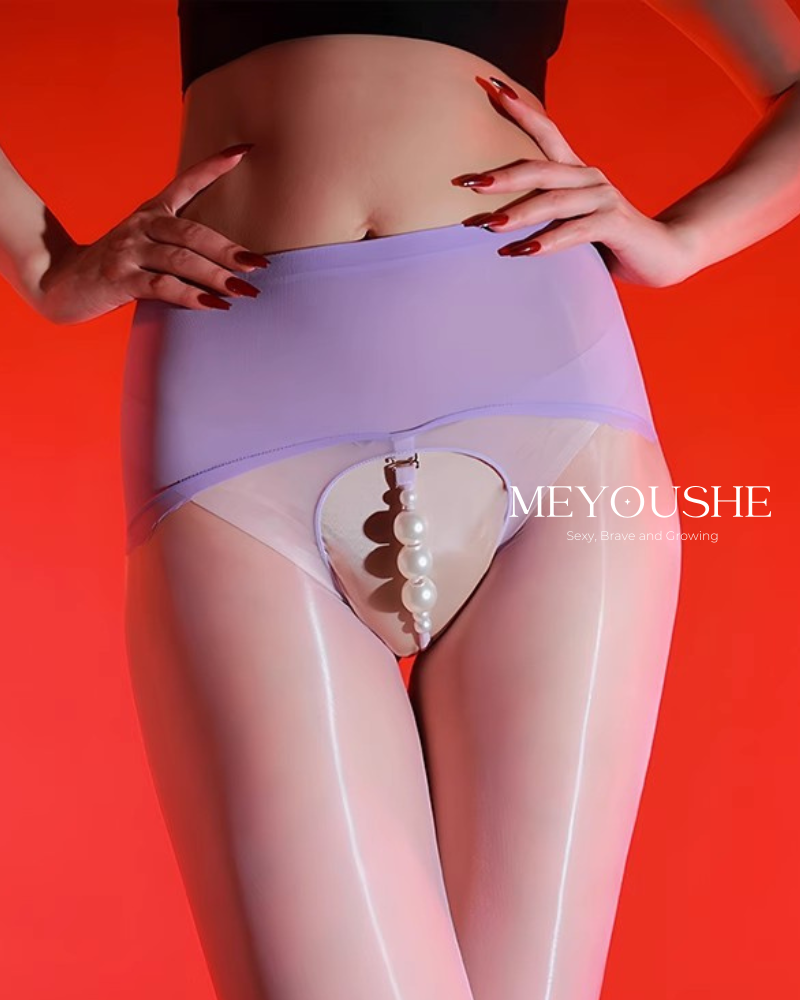 Ophelia – Ultra-Sheer Pearl Open-Crotch Pantyhose MEYOUSHE