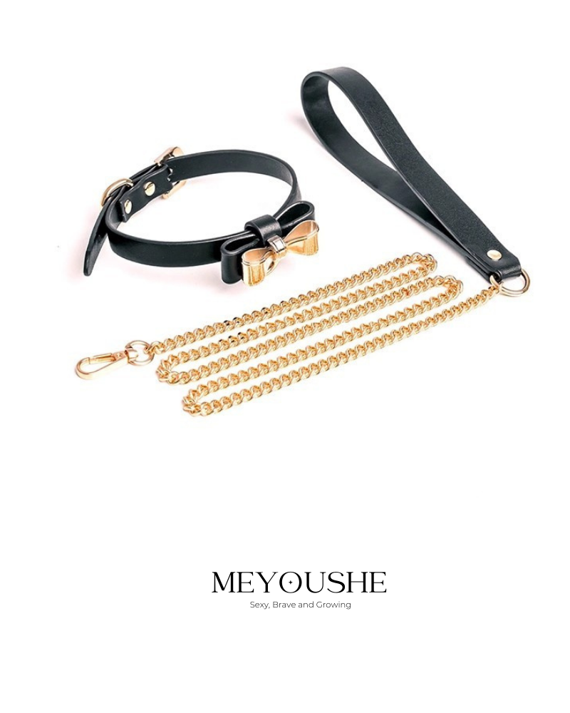 Raven – Leather Leash Collar for Sensual & Roleplay Adventures MEYOUSHE