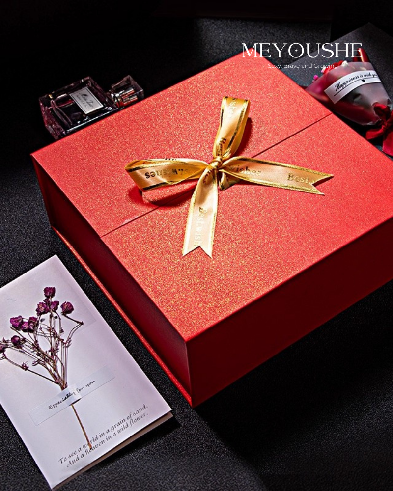Red & Gold Bow Valentine’s Gift Box – Perfect Gift for Your Loved One MEYOUSHE