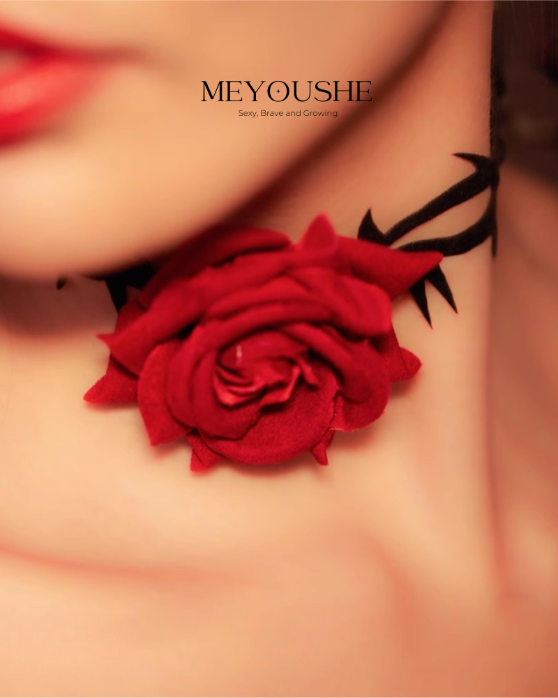 Thorn – Rose Choker Necklace for Gothic, Roleplay & Sensual Fashion MEYOUSHE