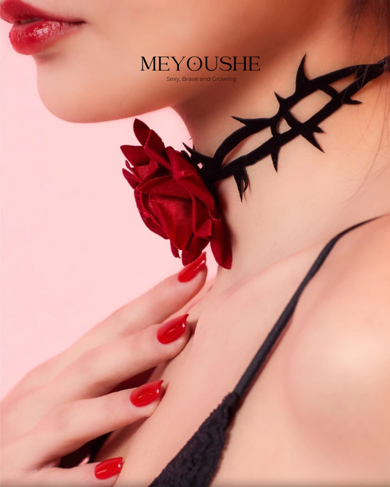 Thorn – Rose Choker Necklace for Gothic, Roleplay & Sensual Fashion MEYOUSHE