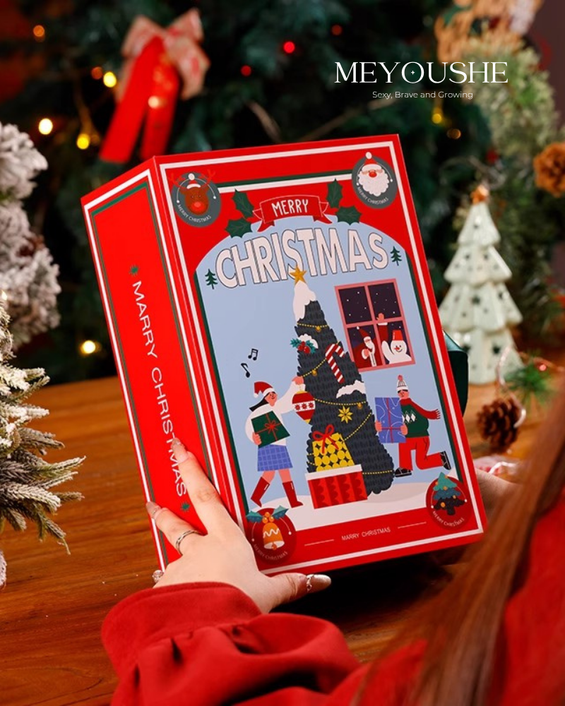 Yuletide Book-Style Gift Box – Personalized Christmas Edition MEYOUSHE