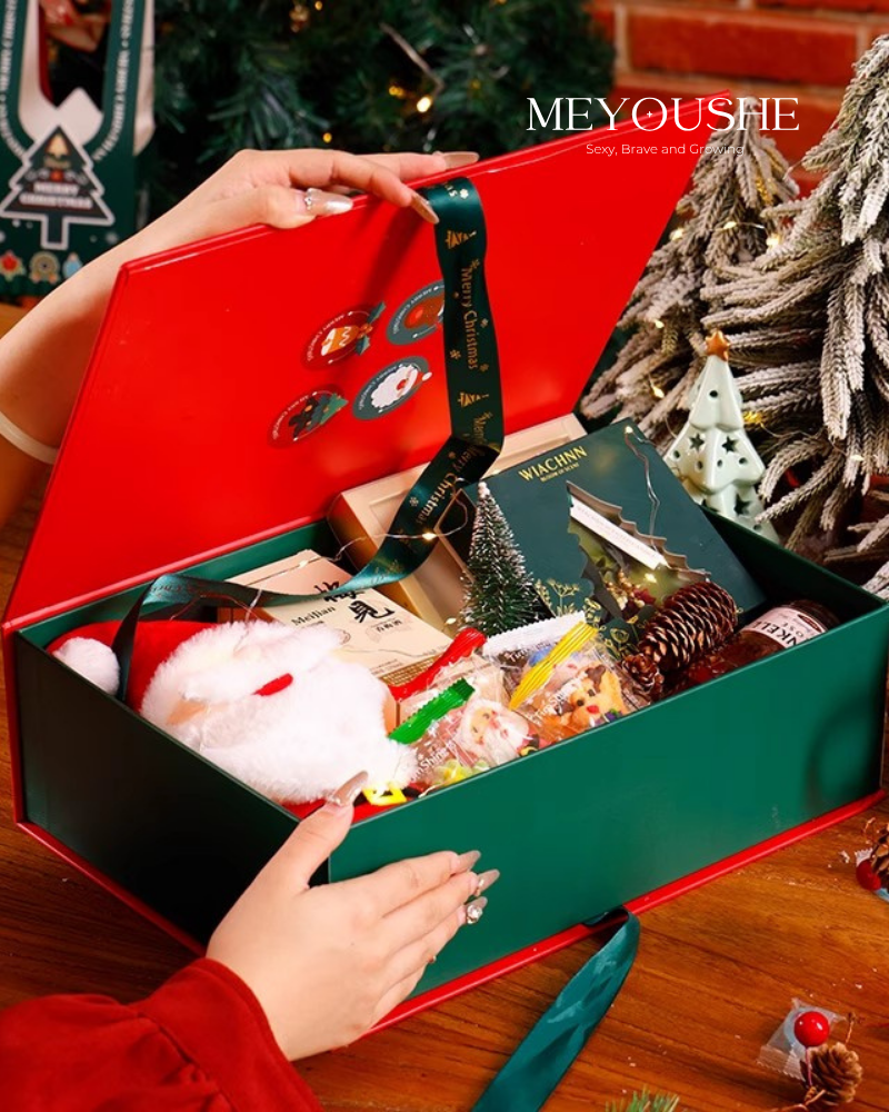 Yuletide Book-Style Gift Box – Personalized Christmas Edition MEYOUSHE